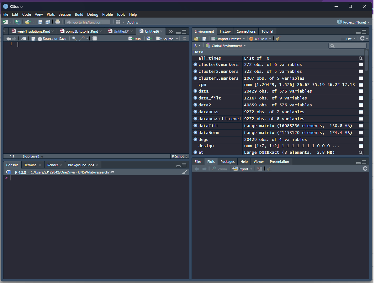 rstudio console