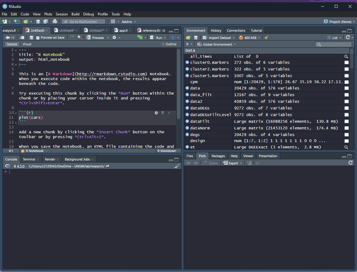 rstudio console